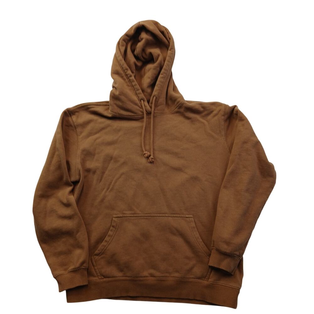 Cotton On Garments Hoodie Sweatshirt Mens Large L Brown Fleece Pullover